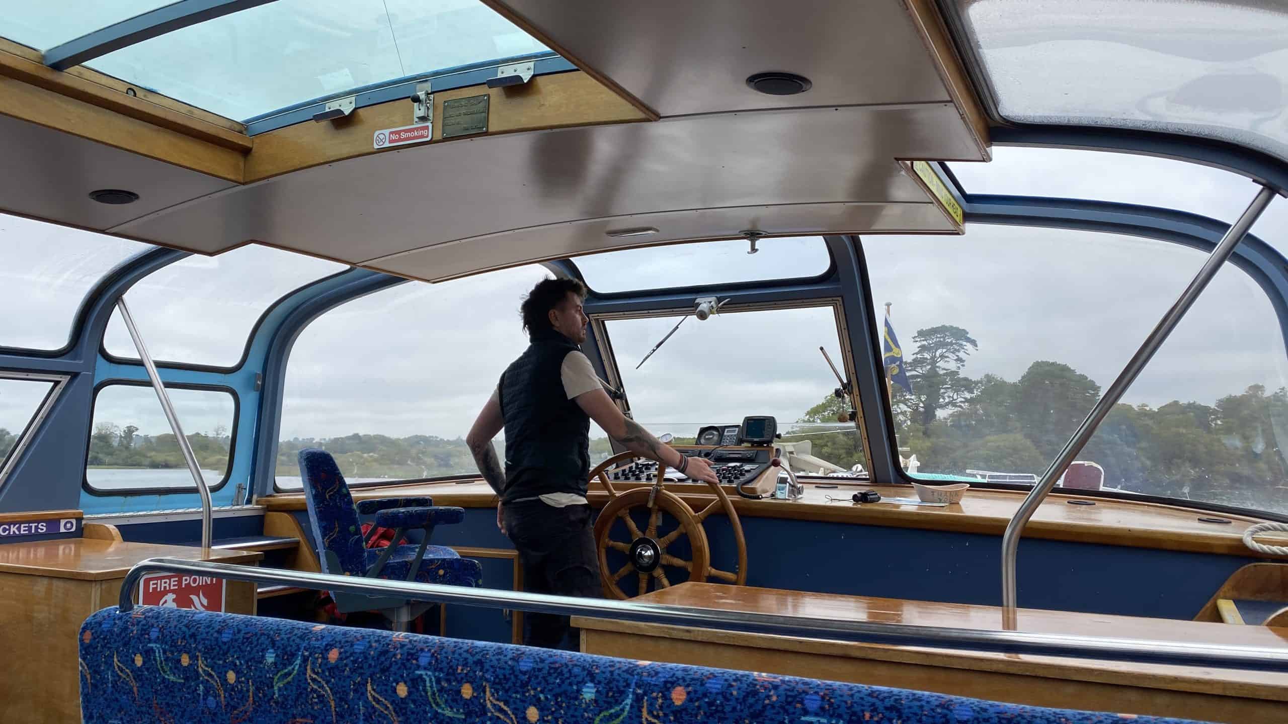 Glass roofed boat