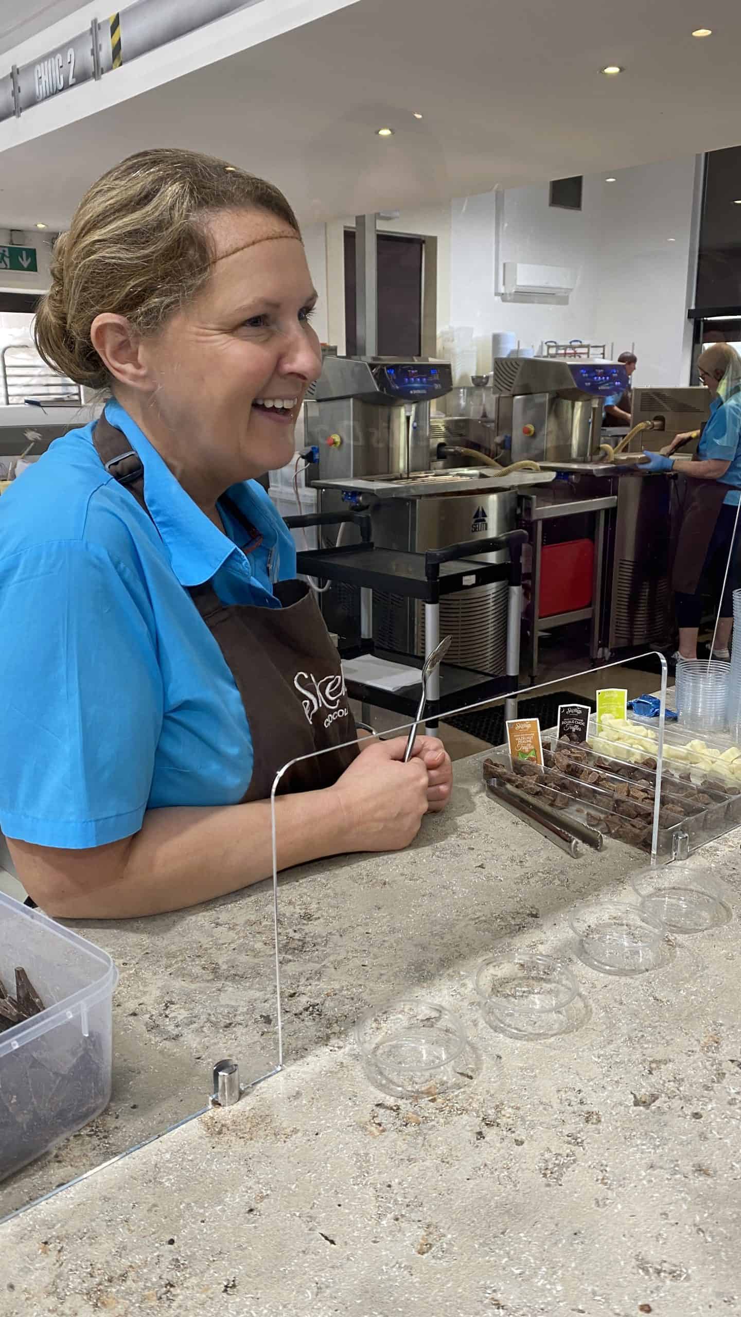 Taste testing at the chocolate factory