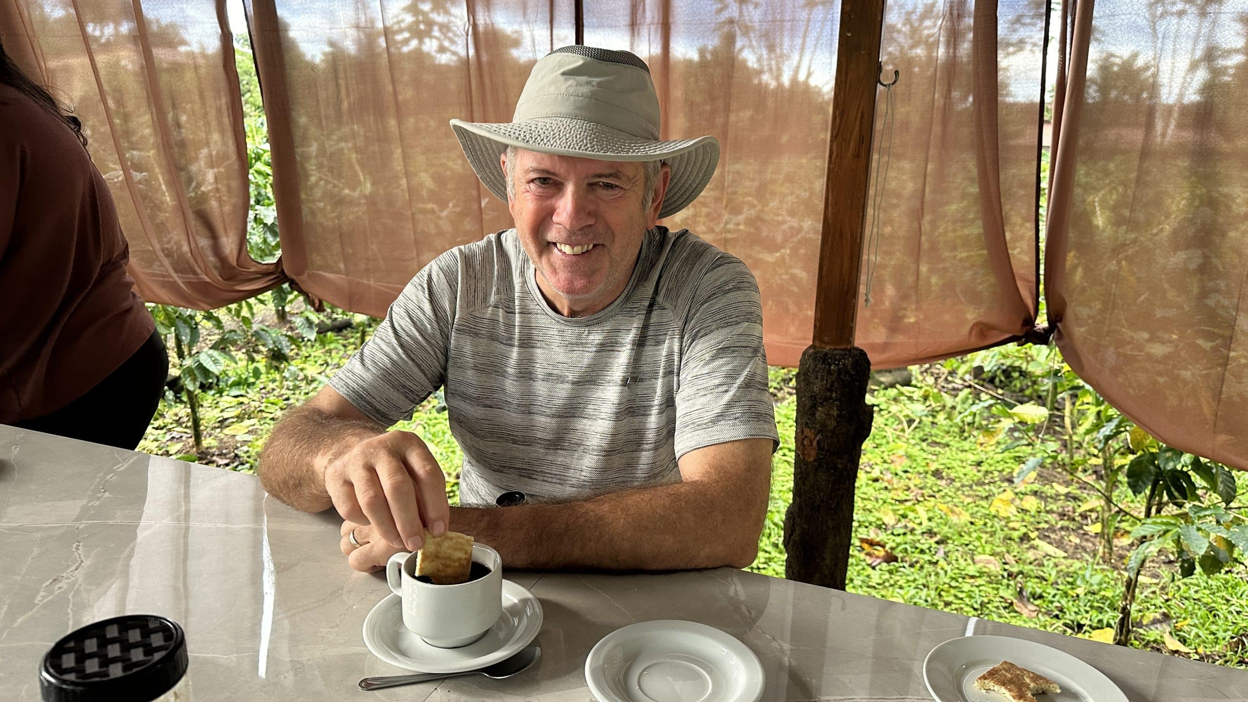 Denis enjoying the coffee