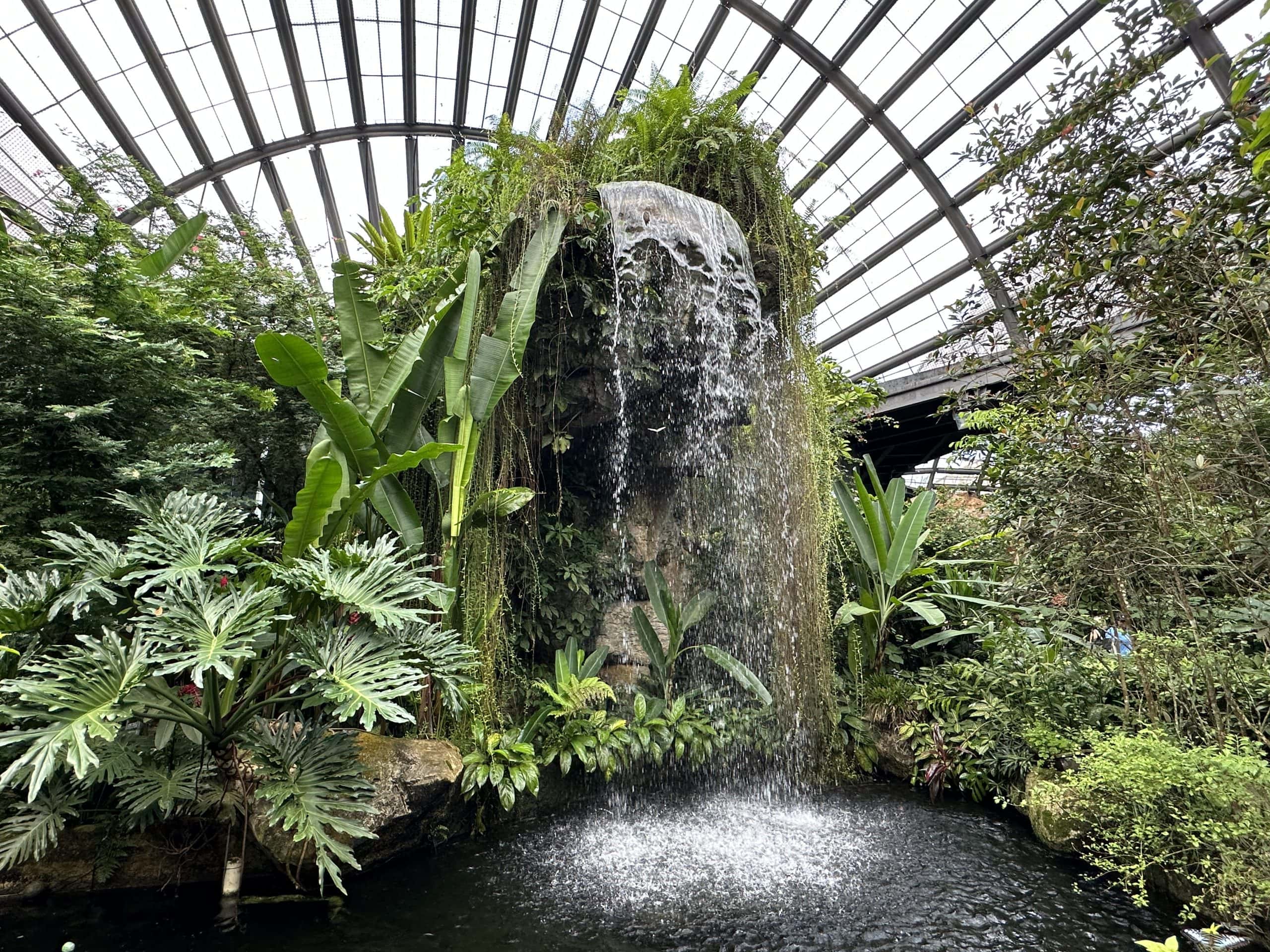 Large central waterfall