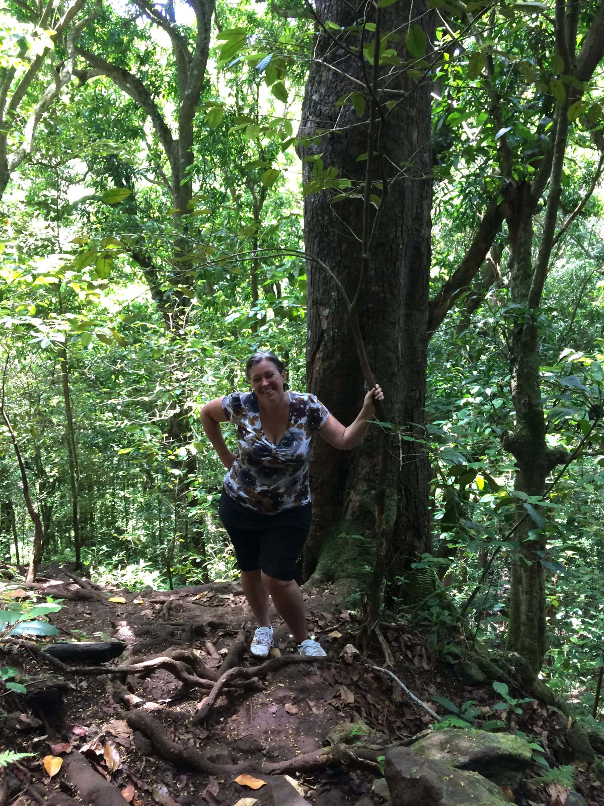 Me on the trail to the waterfall