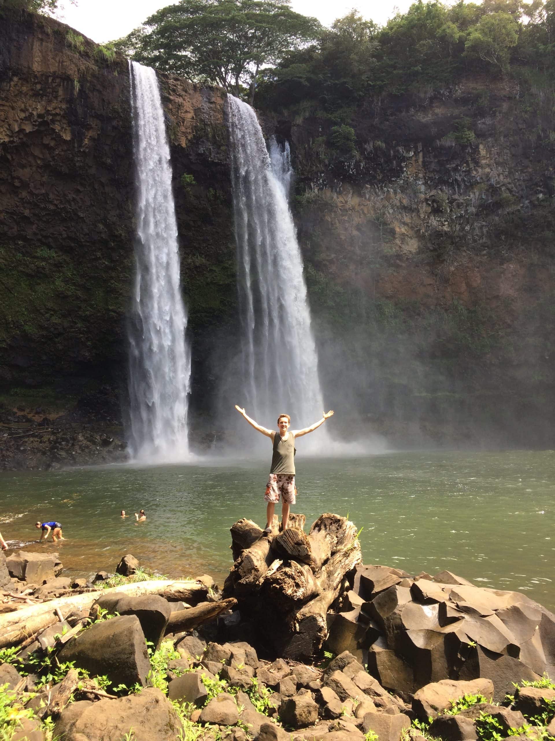 My son Ian at the bottom before our dip