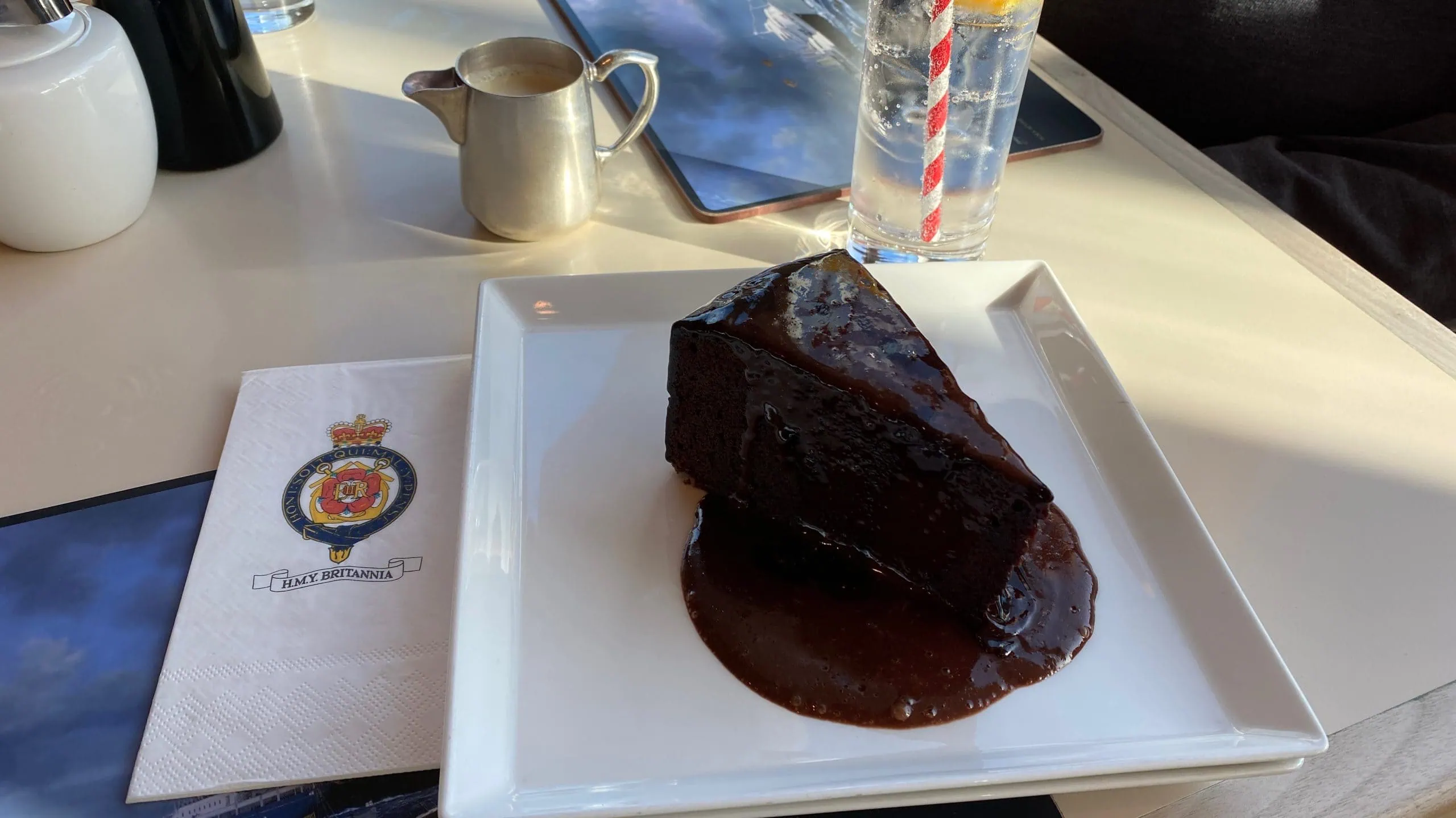 Chocolate cake in the Tearoom
