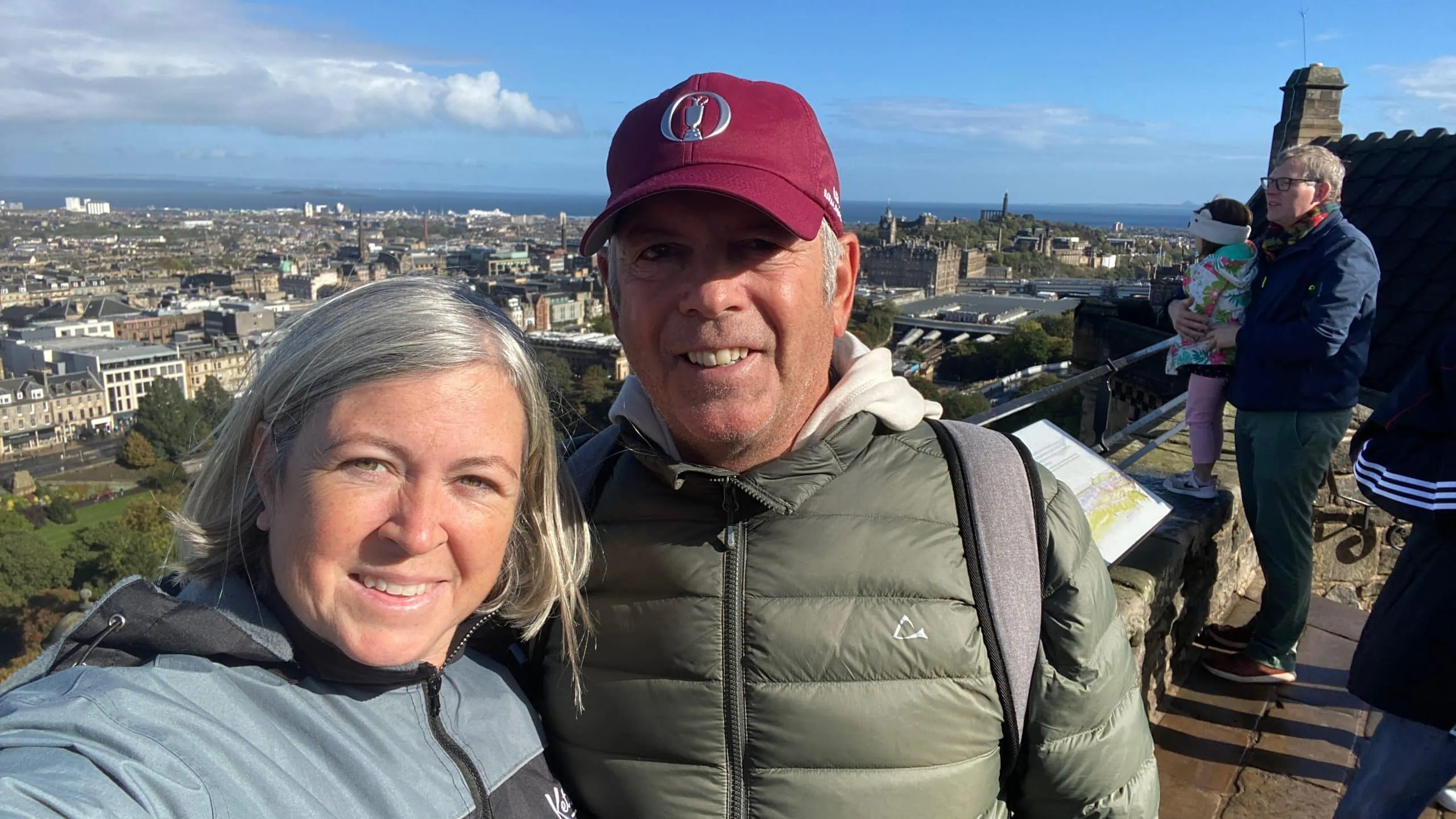 Our selfie at the Edinburgh castle