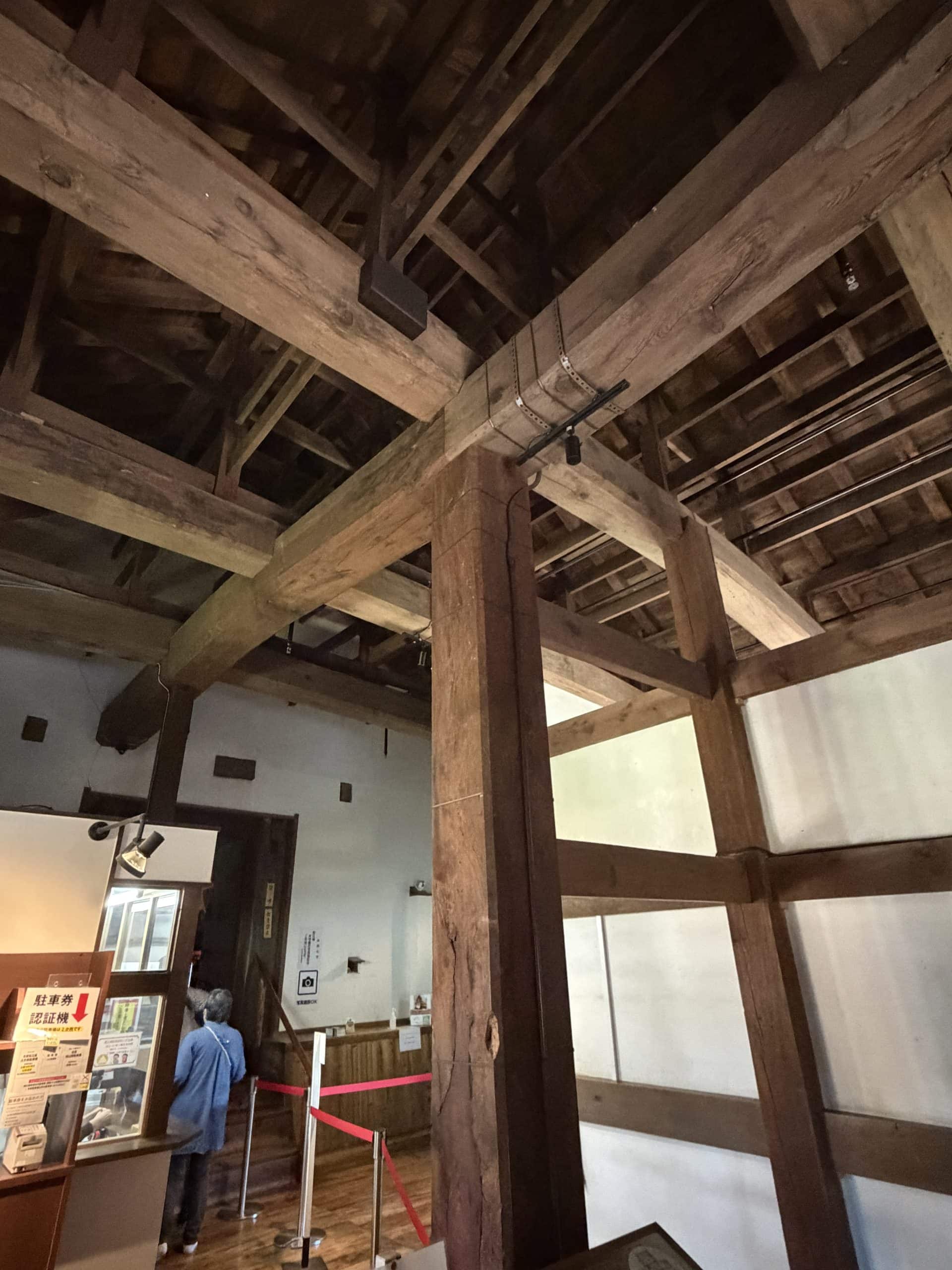 Pillars in the Matsue Castle