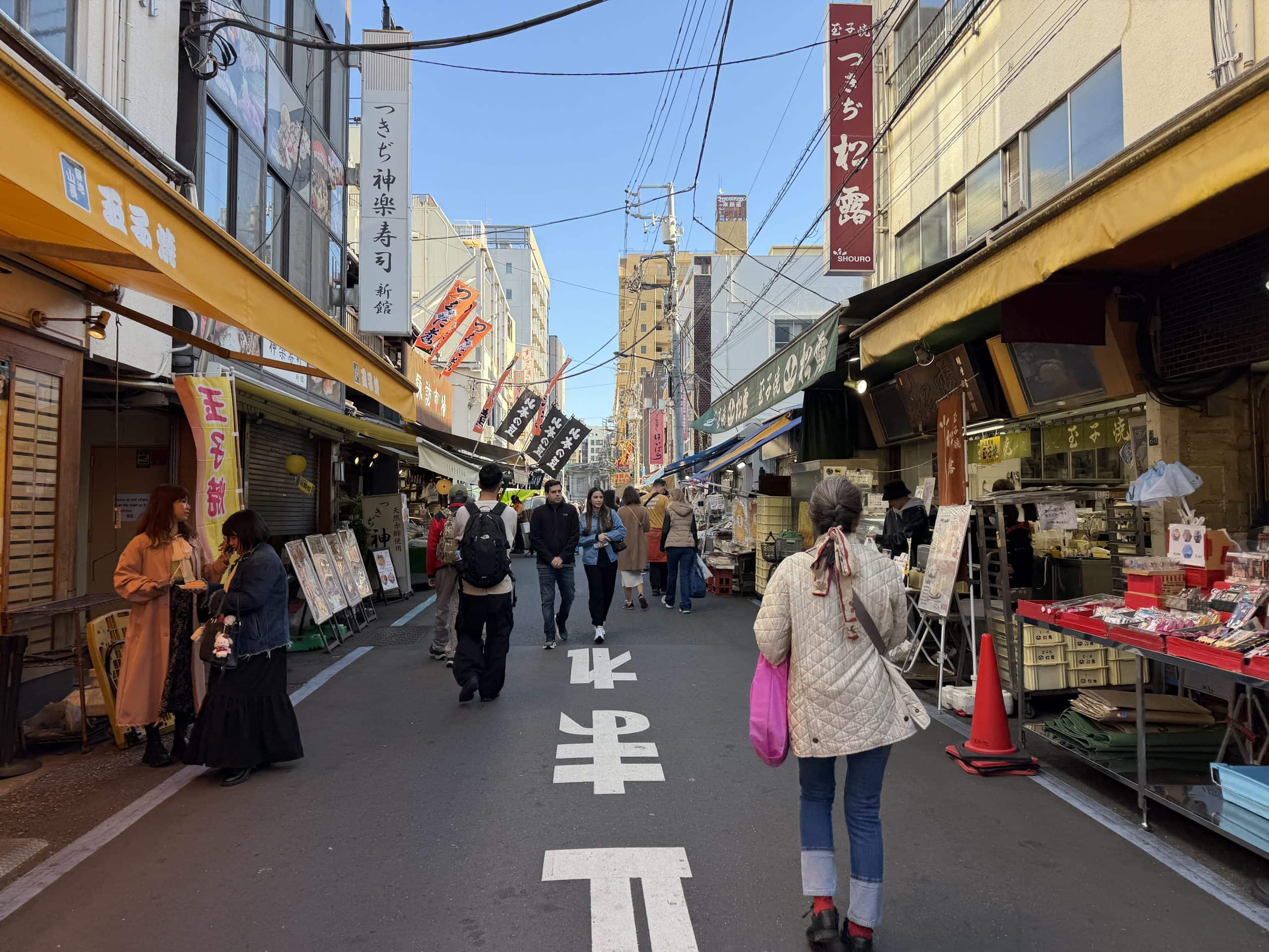Walking around the Tsukiji Fish Market