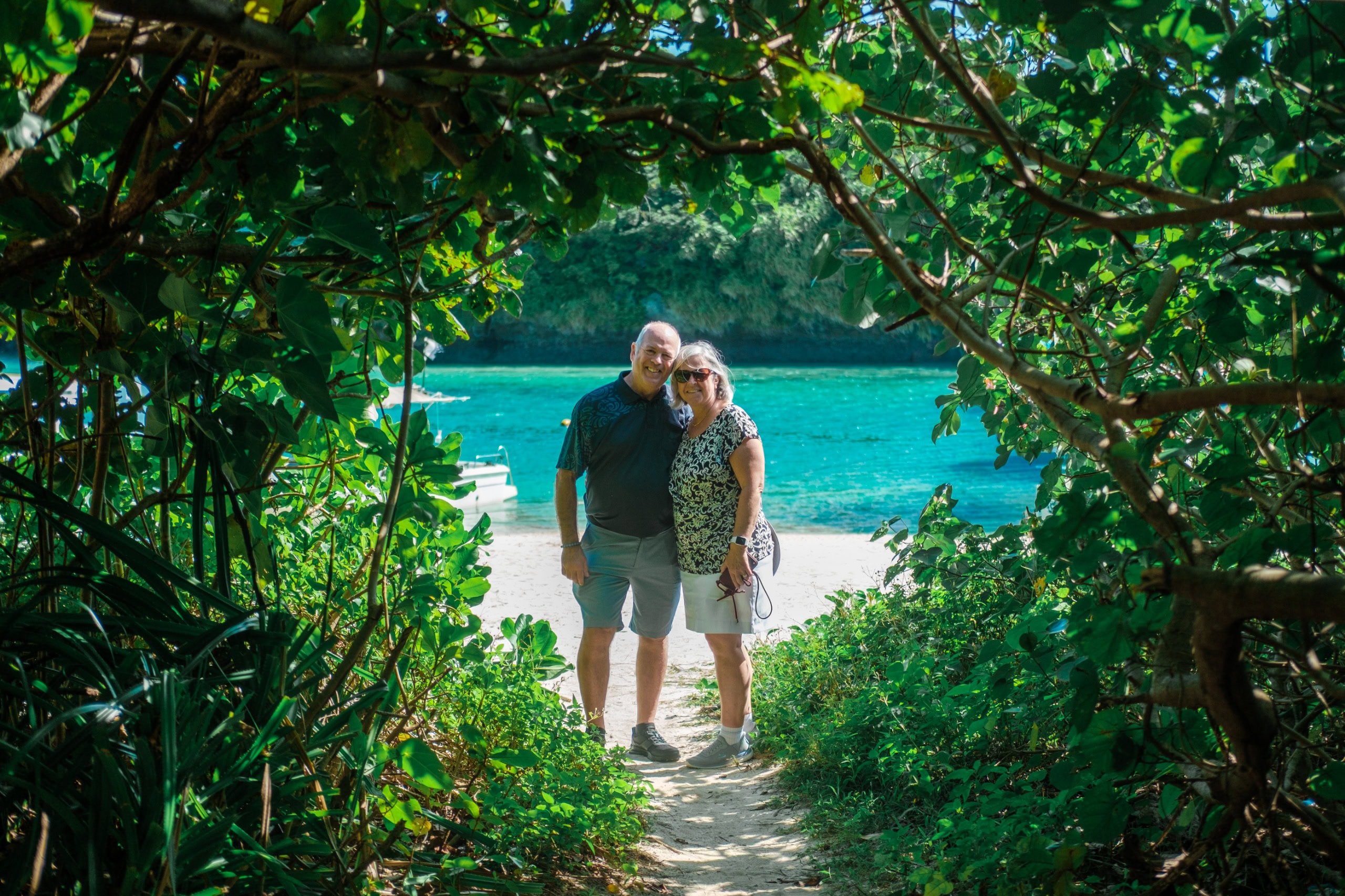 Our photo at the entrance to the beach