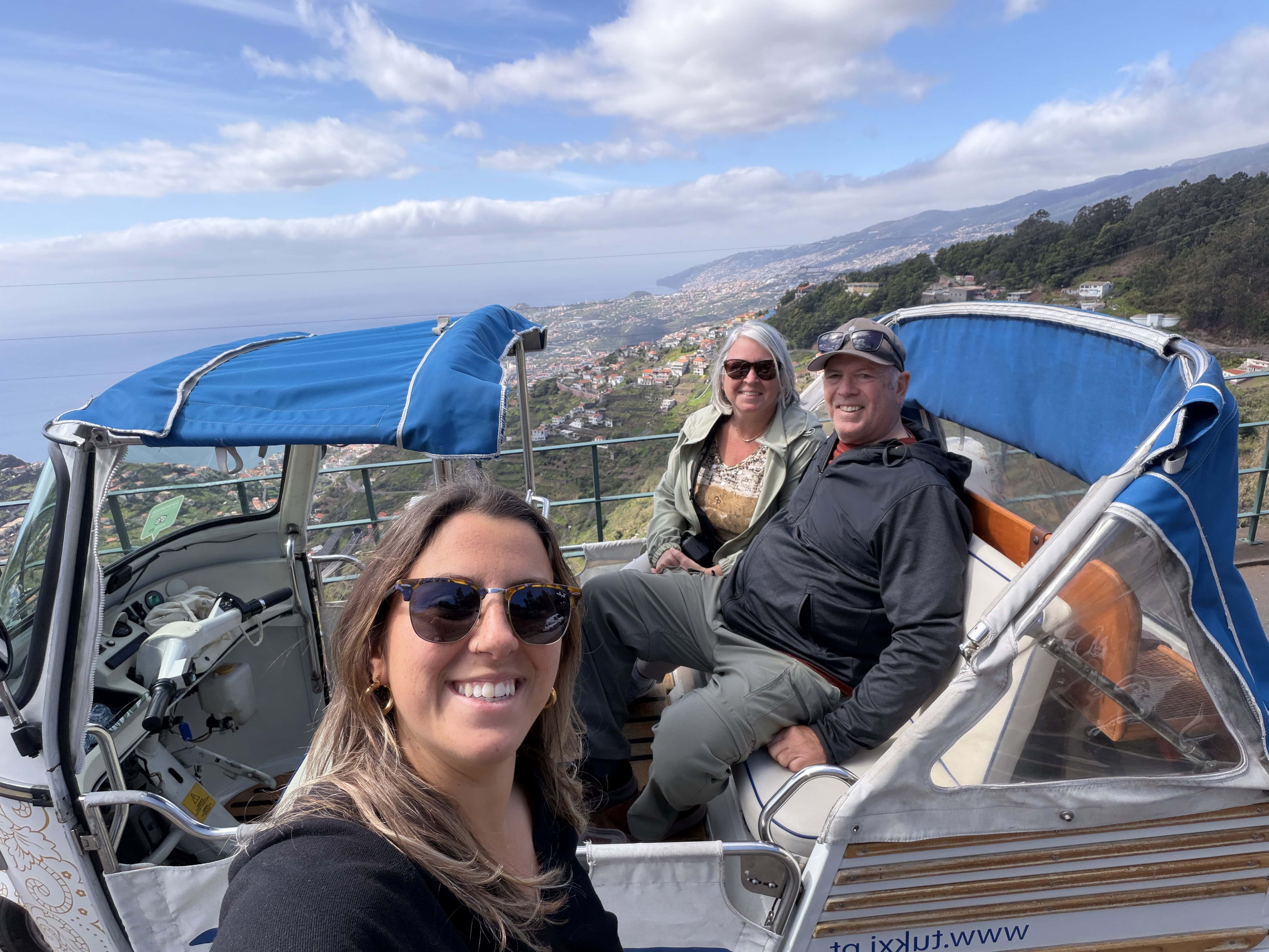 Us with our tuk tuk driver Margarida
