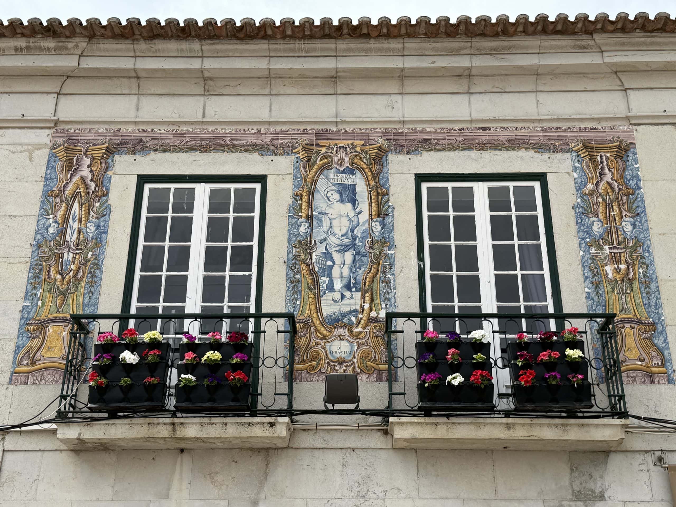 Tiles and flower boxes