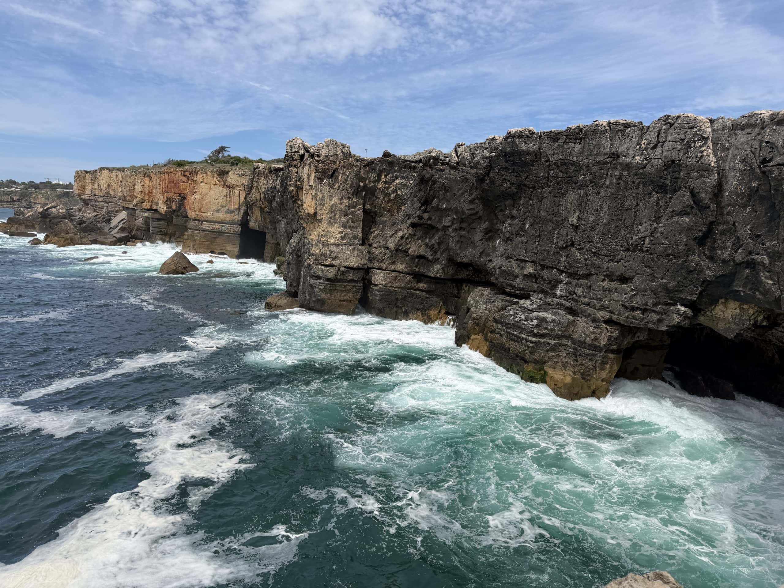 cliffs with the swirling water
