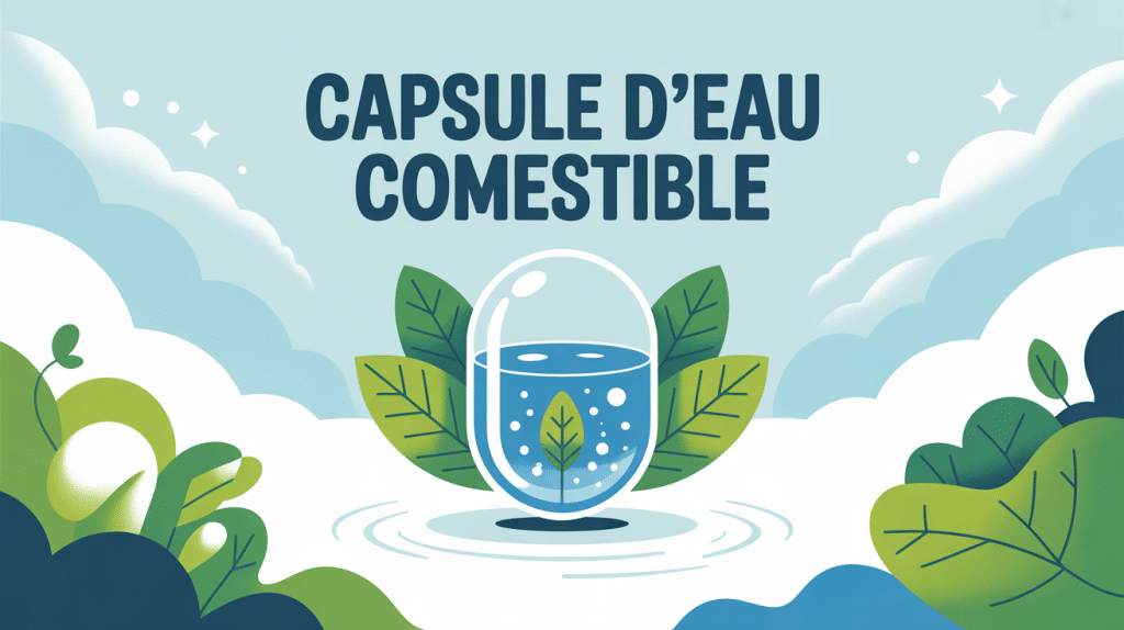 Capsule d'eau comestible concept écologie