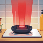 chauffe-eau voyant rouge fixe en illustration moderne et épurée