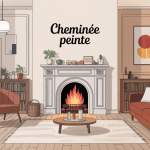 cheminée peinte décor moderne harmonieux