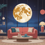 illustration lampe lunaire objet déco relaxant moderne