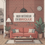 mur interieur brique illustration déco chaleureuse