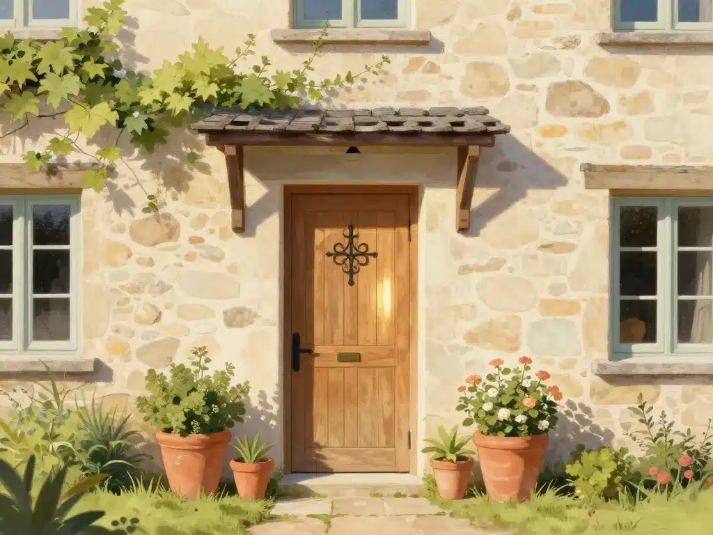 porte d'entrée style campagne éléments clés façade