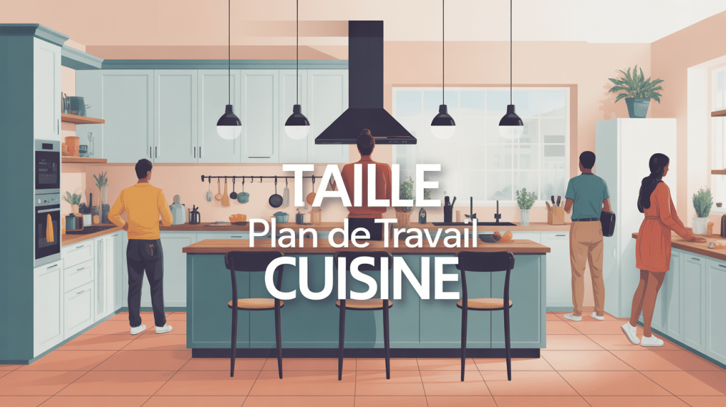 illustration moderne des tailles de plan de travail cuisine