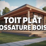 Illustration toit plat ossature bois maison moderne
