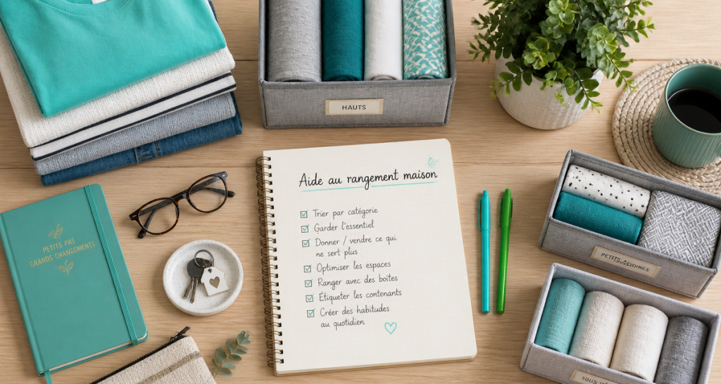 aide rangement maison table organisée checklist