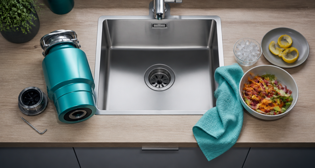 broyeur pour evier inox avec déchets cuisine