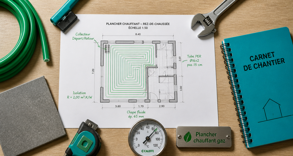 chauffage par le sol gaz plan technique et outils