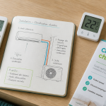 climatisation dans une chambre télécommande et schéma