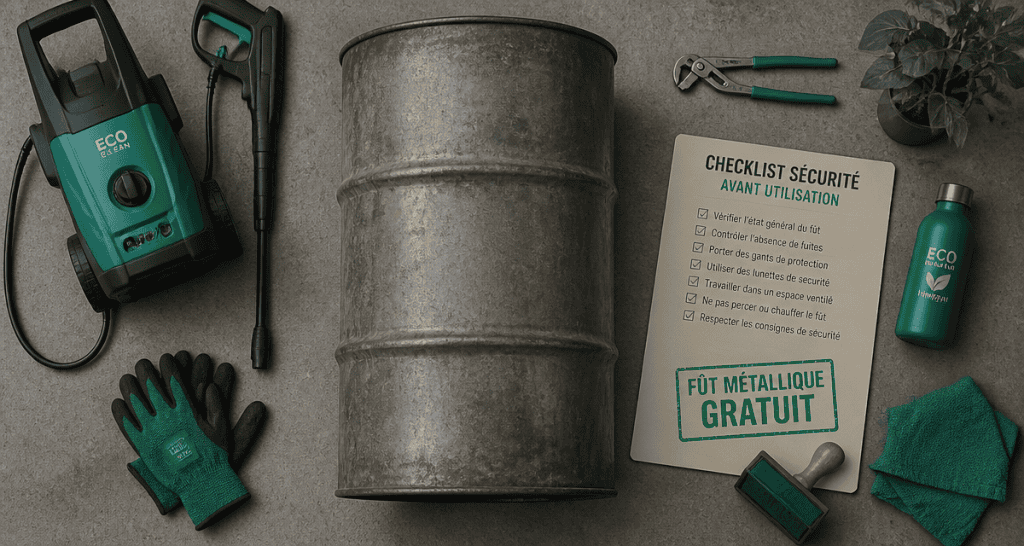 fût métallique gratuit avec outils de récupération