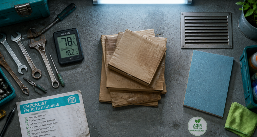 humidité garage non chauffé outils corrodés cartons humides