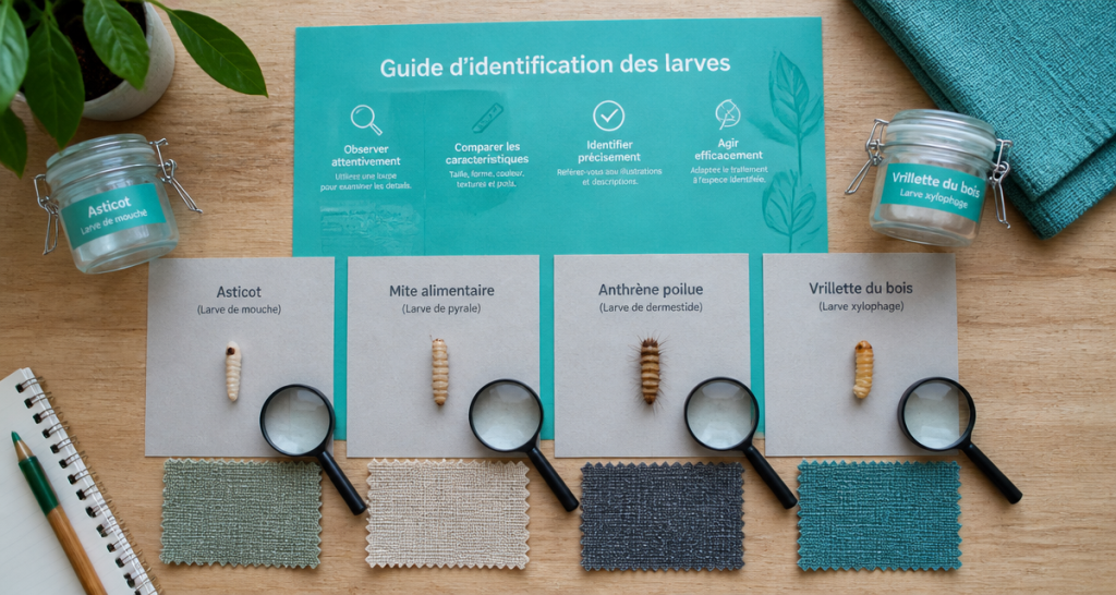 larve maison échantillons identification
