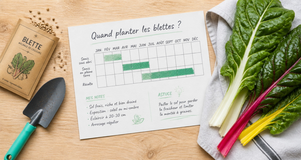quand planter les blettes en pleine terre, graines, outils et calendrier