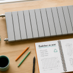 radiateur en acier pour chauffage central avec outils et carnet de calculs