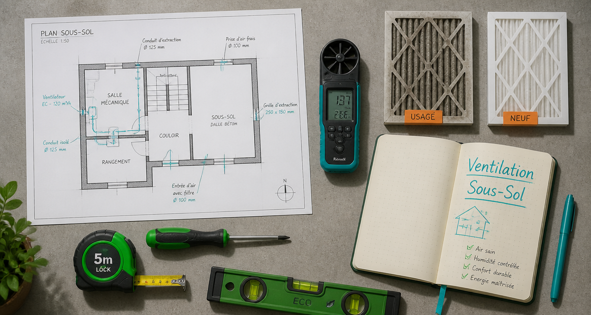 ventilation mecanique sous sol outils et plan