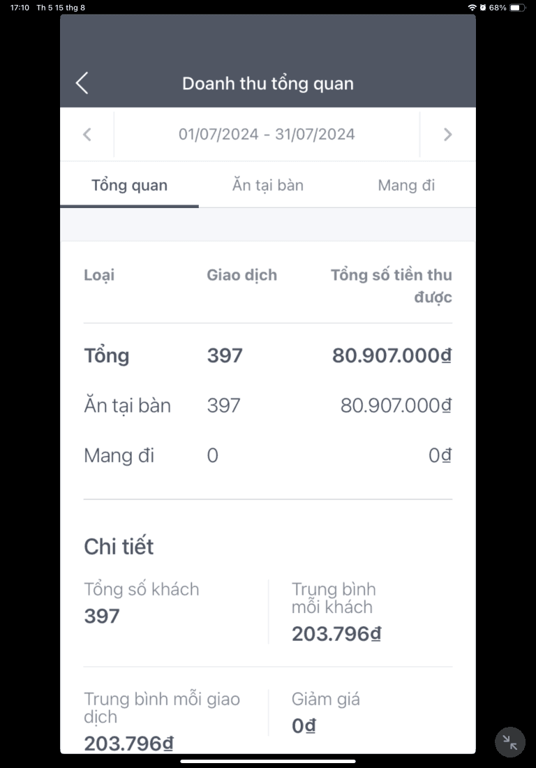 phần mềm POS trên điện thoại