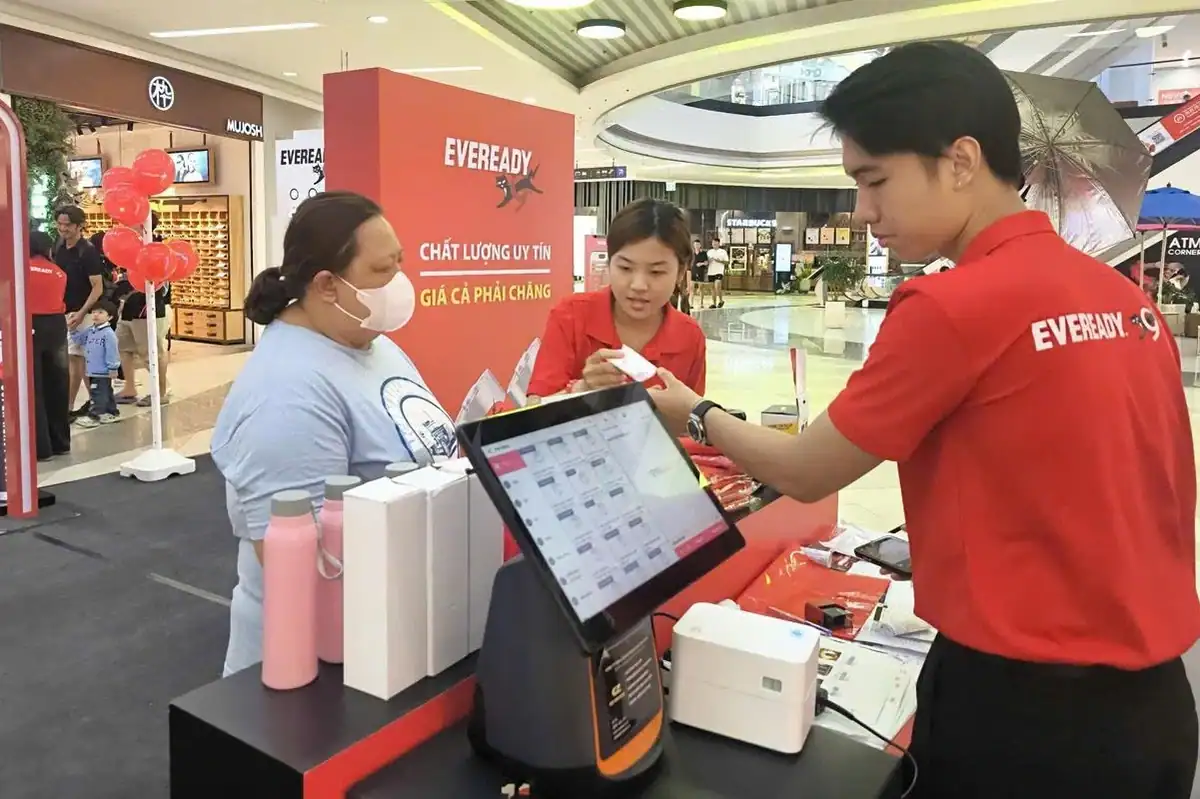 cho thuê máy tính tiền sự kiện của eveready tại vạn hạnh mall