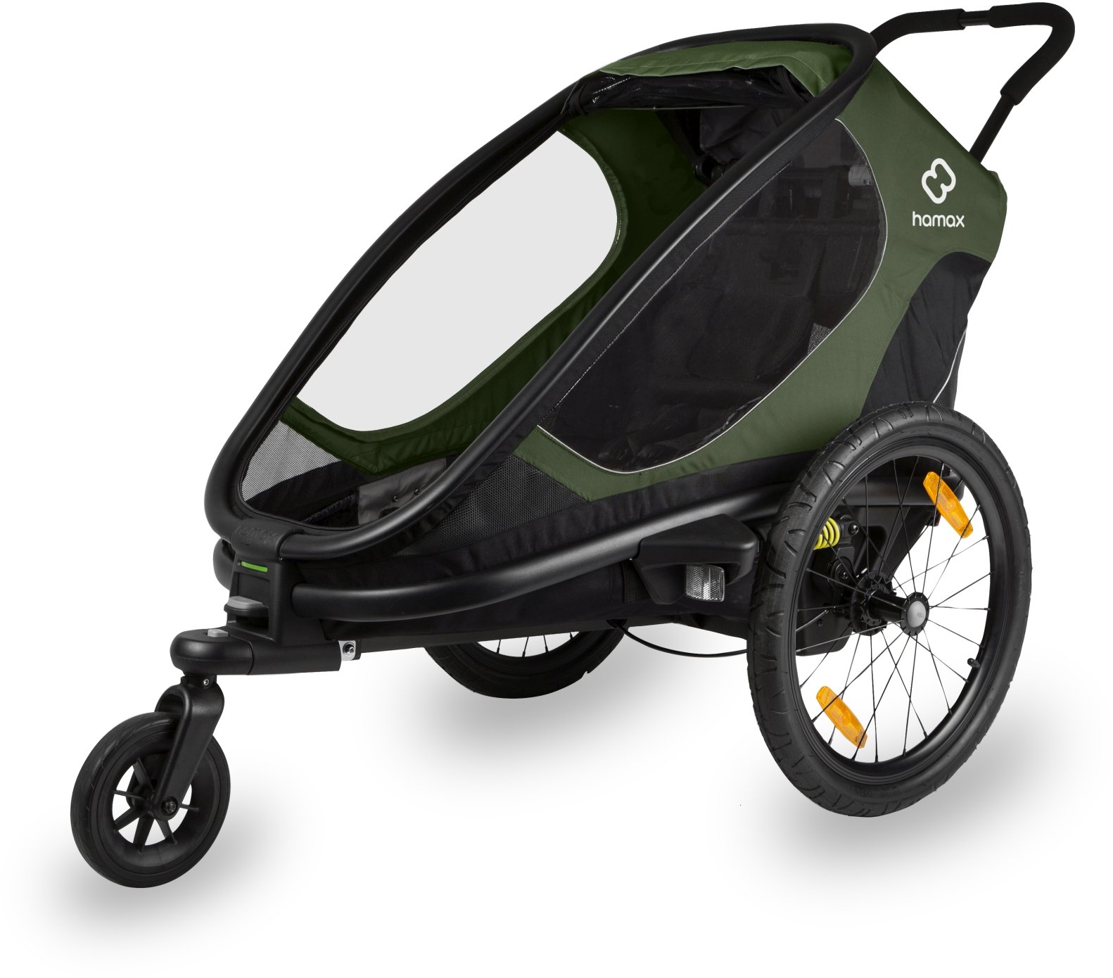 Hamax Outback Single Kinderanhänger mit Deichsel und Buggyrad