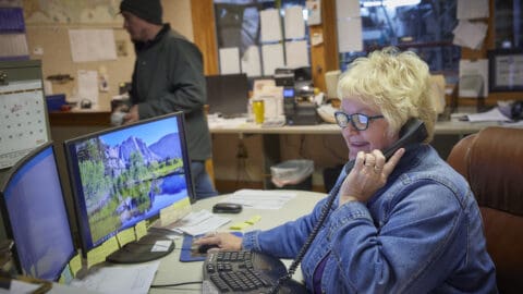 A & L Potato Co. - Judy taking a call at the front desk