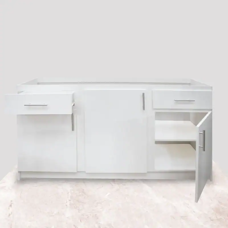 Mueble Fregadero Melamina Blanca 3 Puerta 2 Gavetas