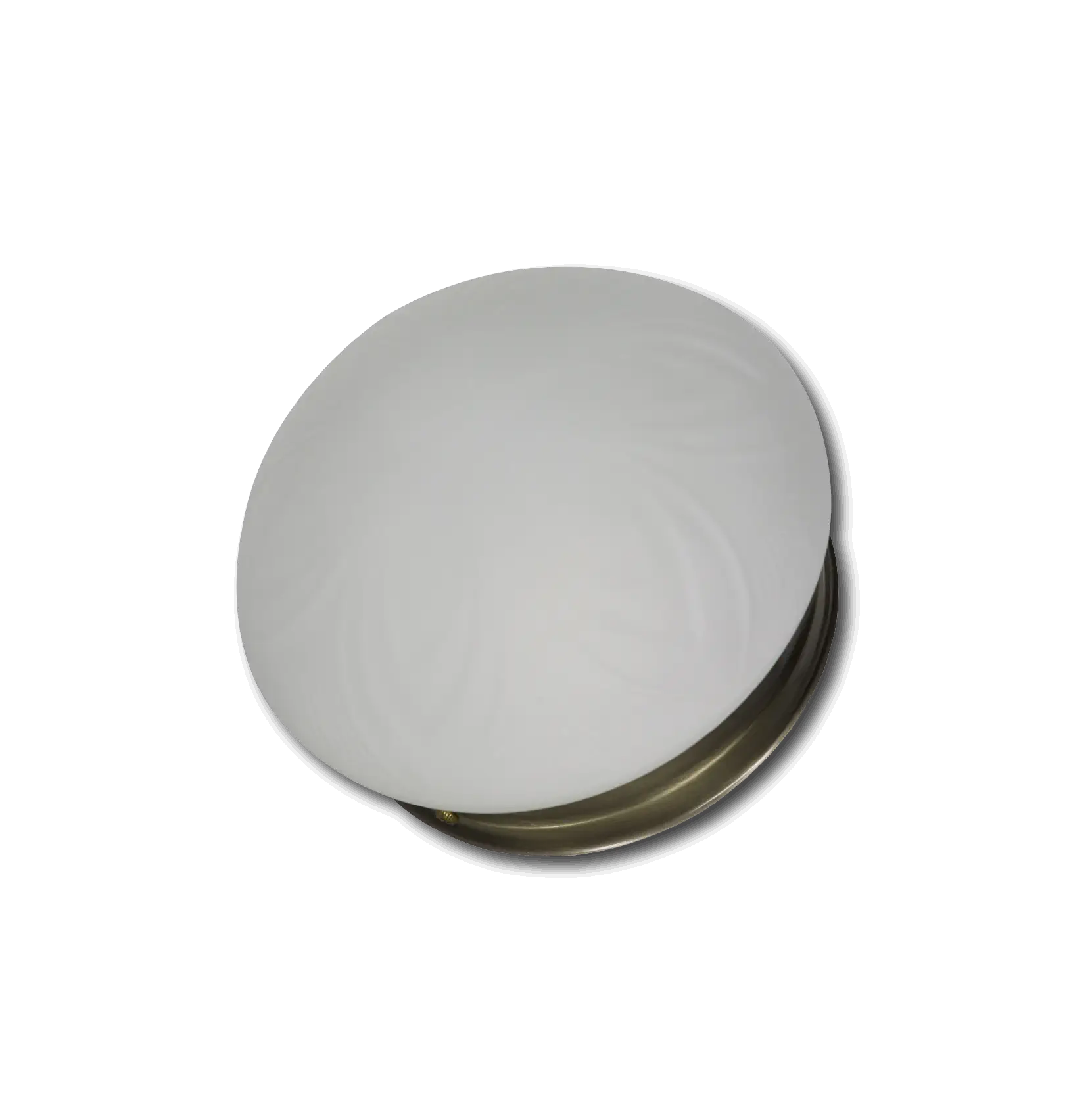 Plafon 6" Decorado Flor Lechoso Base Bronce #717