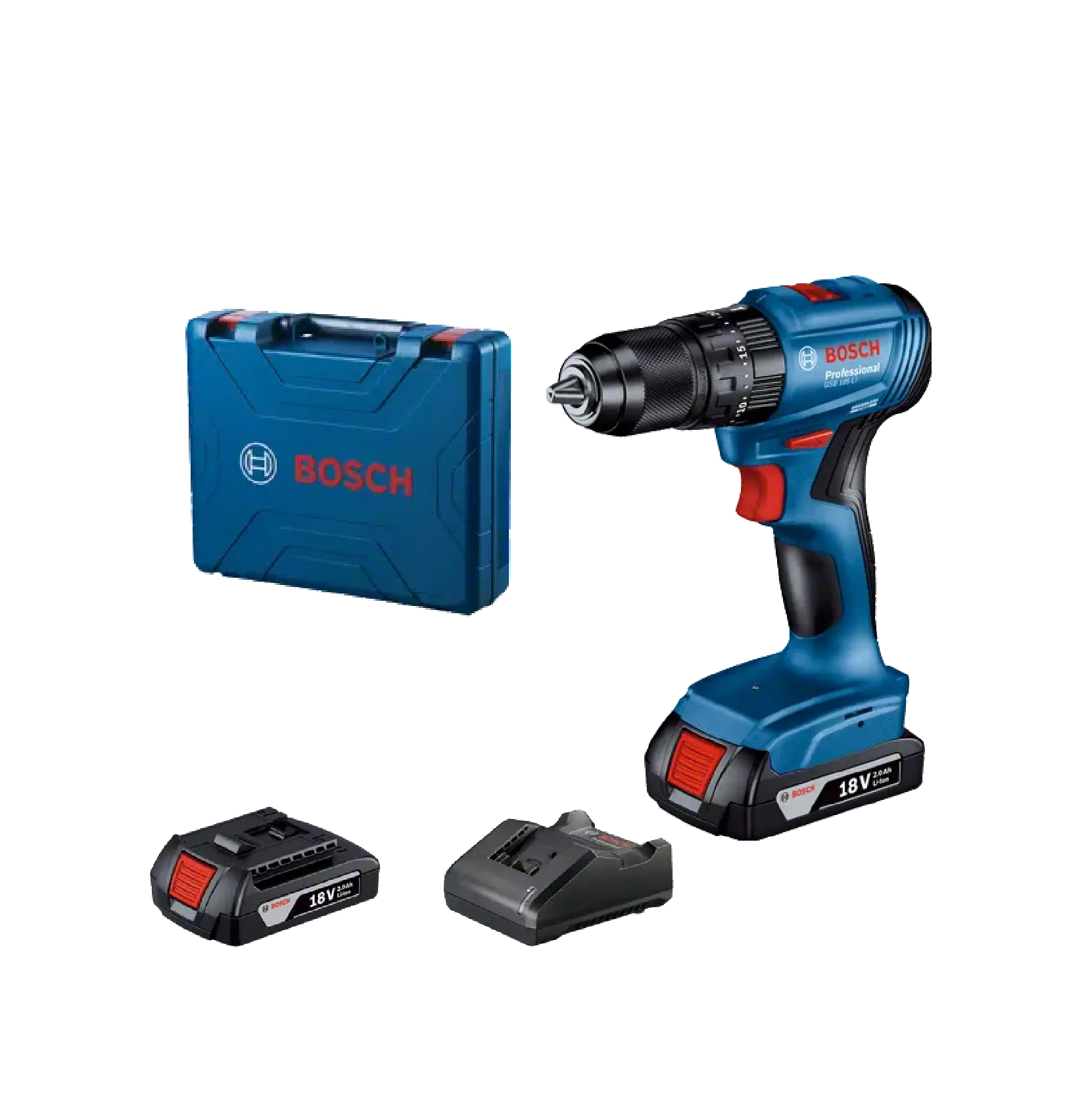 Bosch Taladro 1/2"" Percutor 65 Nm Brushless con 2 Baterías (GSB185)