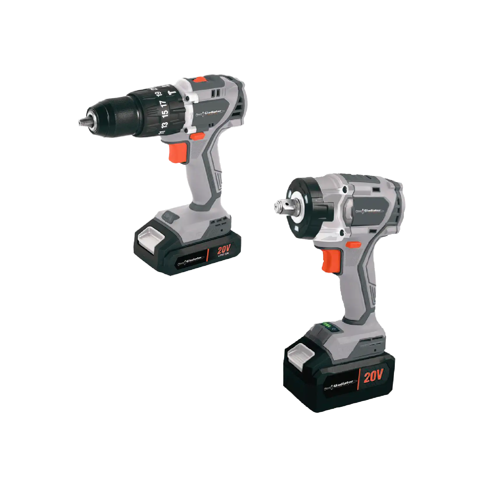 Gladiator Taladro + Llave Impacto 20V Inalámbrico
