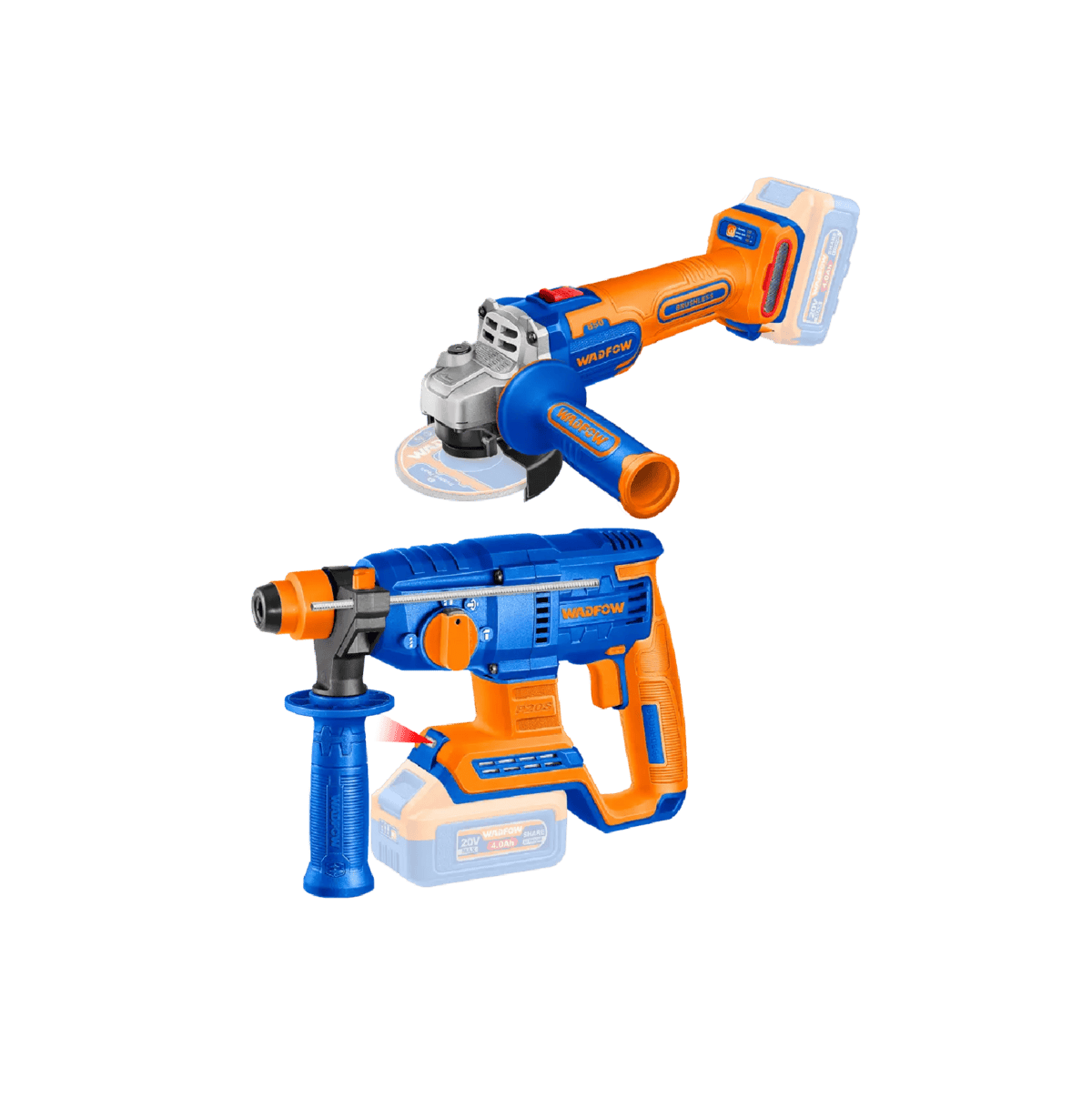 Wadfow Combo 20v 7 Pcs Talad+pistola Imp+roto+esmer ( Uwck2079p )