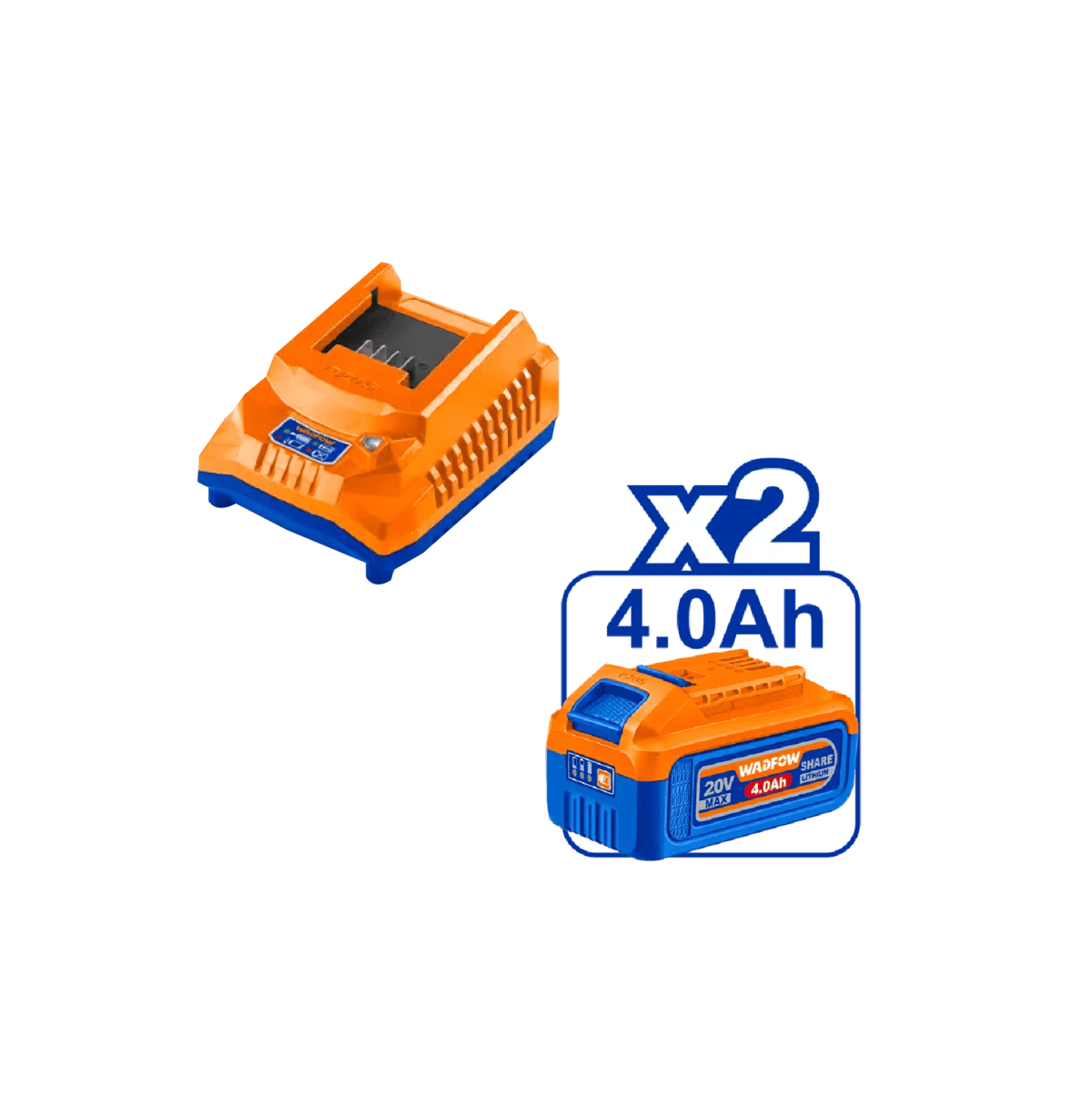 Wadfow Combo 20v 7 Pcs Talad+pistola Imp+roto+esmer ( Uwck2079p )