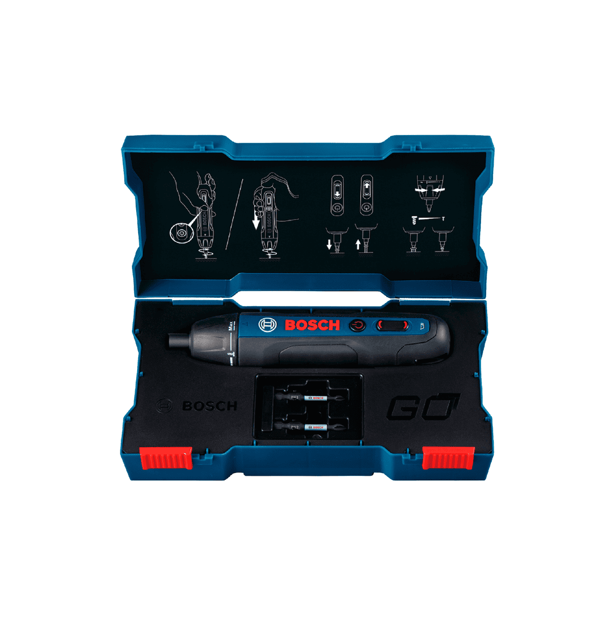 Bosch Atornillador Inalámbrico 3.6v + 2BITS GO2 + Estuche