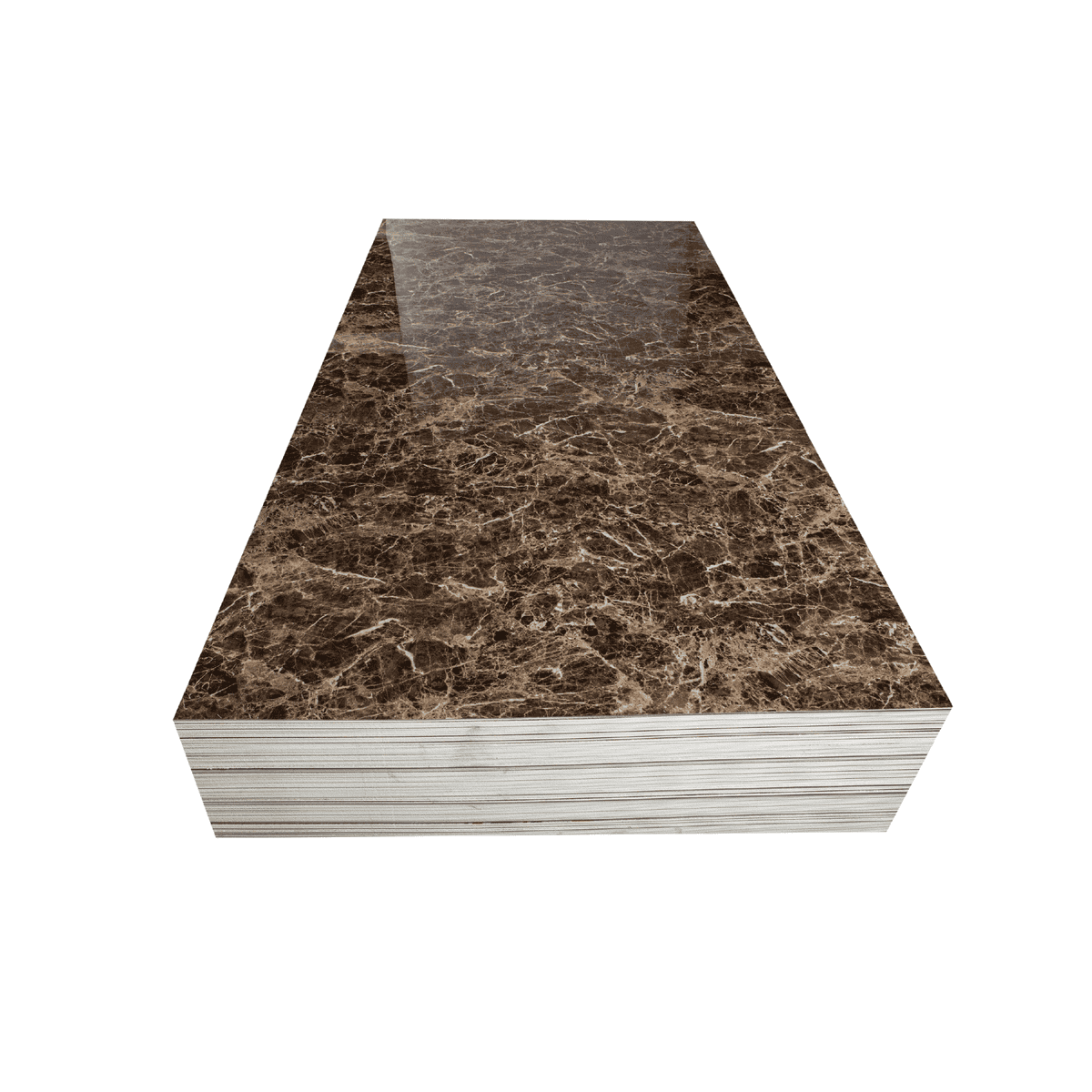 Lámina Decorativa PVC tipo Marmol Emperador Café 1.22 m x 2.44 m x 3mm (KL8087)