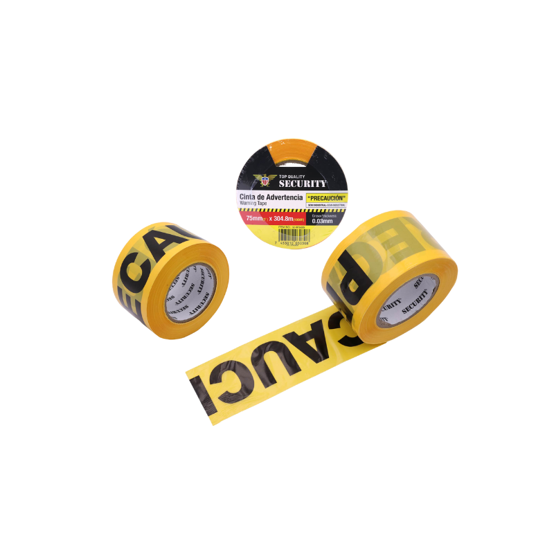 Security Cinta Precaución Amarilla 75mm x 305m ( SC-WT3X305 )