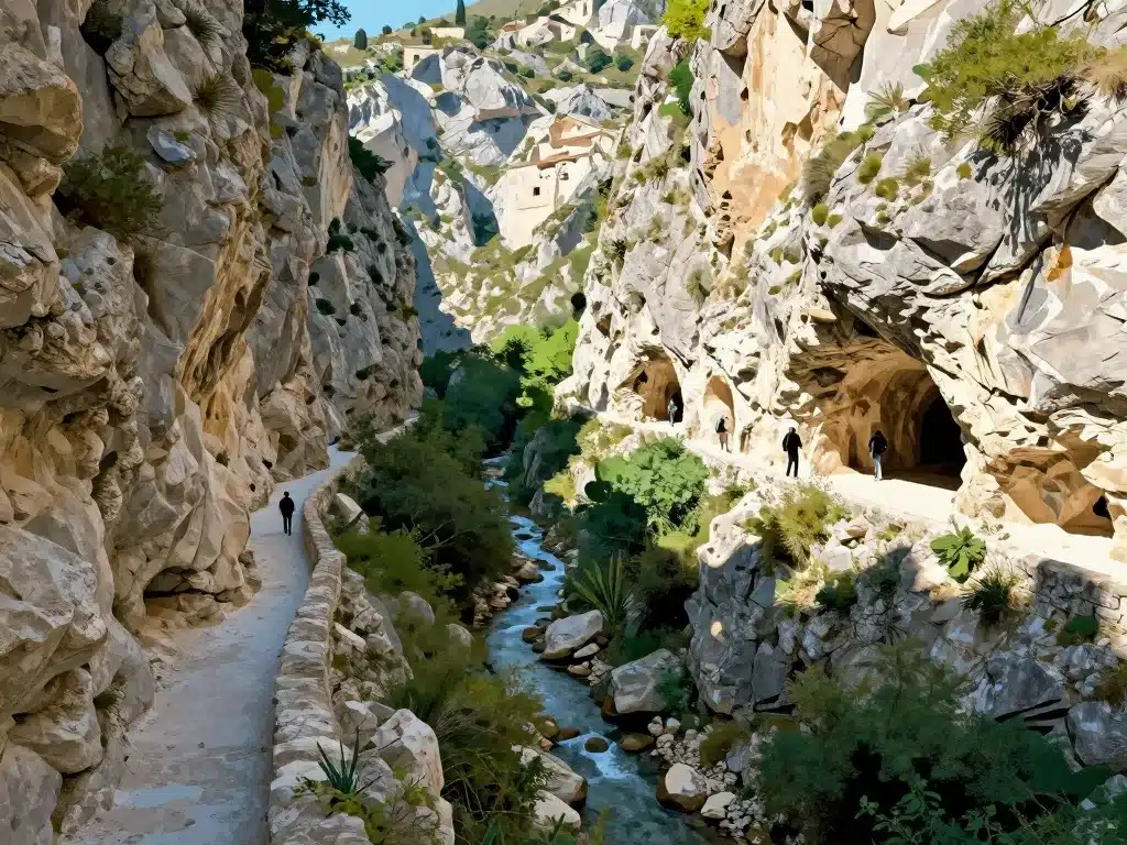 Paysage des encanaux auriol gorges provençales et canal