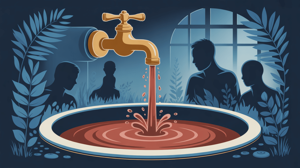 eau marron robinet danger illustration robinet eau brune