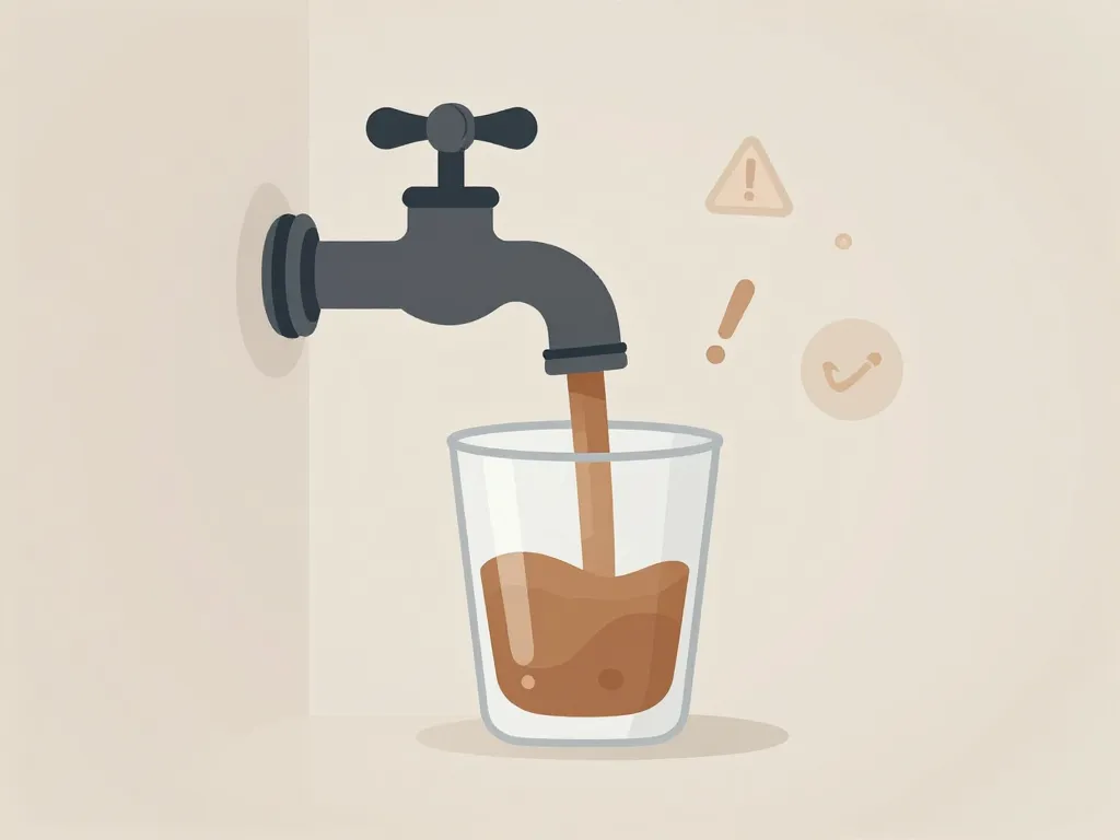 eau marron robinet danger verre santé alerte