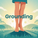 grounding bienfaits illustration personne pieds nus terre