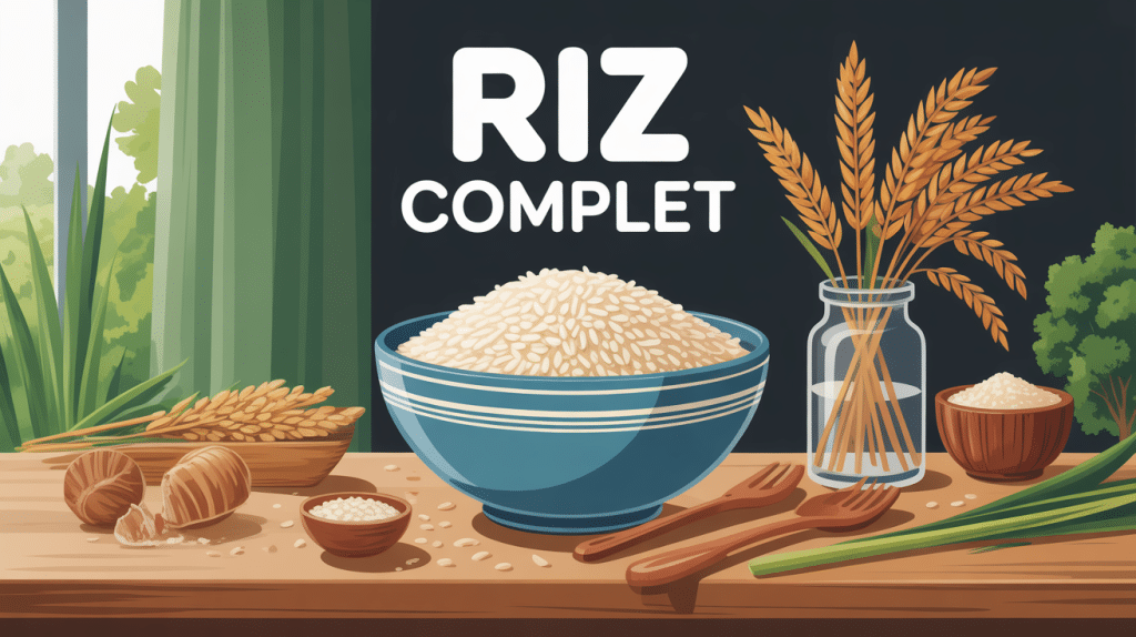 illustration bol de riz brun ou riz complet sain